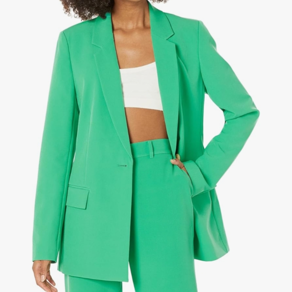 The Drop Blake Long Blazer Kelly Green